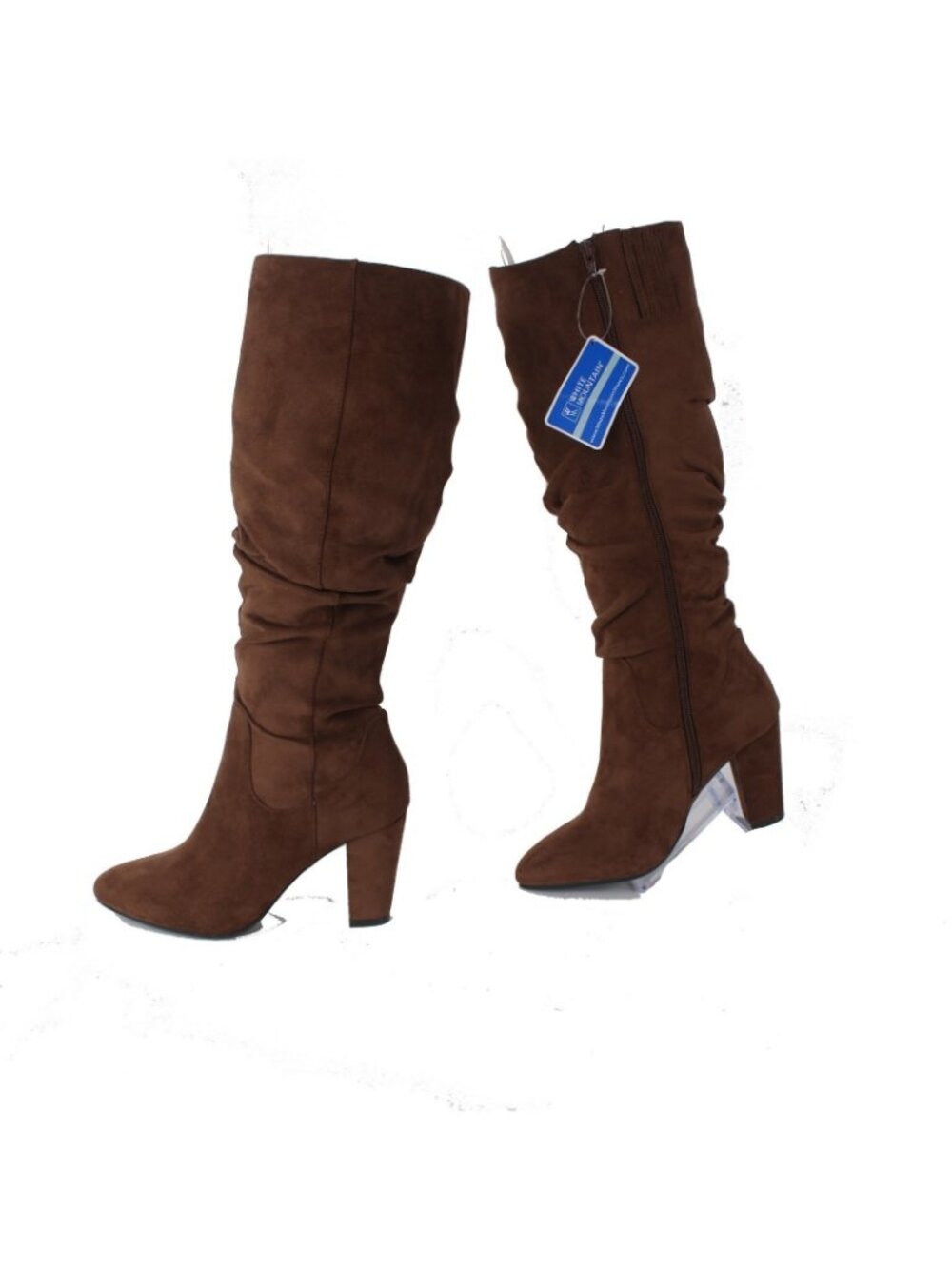 White Mountain Boots Sz 9M Brown Textile Man Made Calf 3.5" Boots - Picture 4 of 8